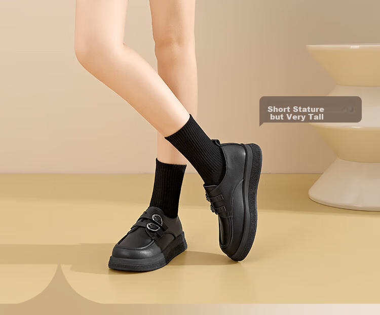 Dusto Thick-Soled Loafers for Women, 2026 New Spring Style, Academic-Inspired Leather Shoes, Deep-Mouth Flats, Soft-Soled Commuter Shoes for Wome 6