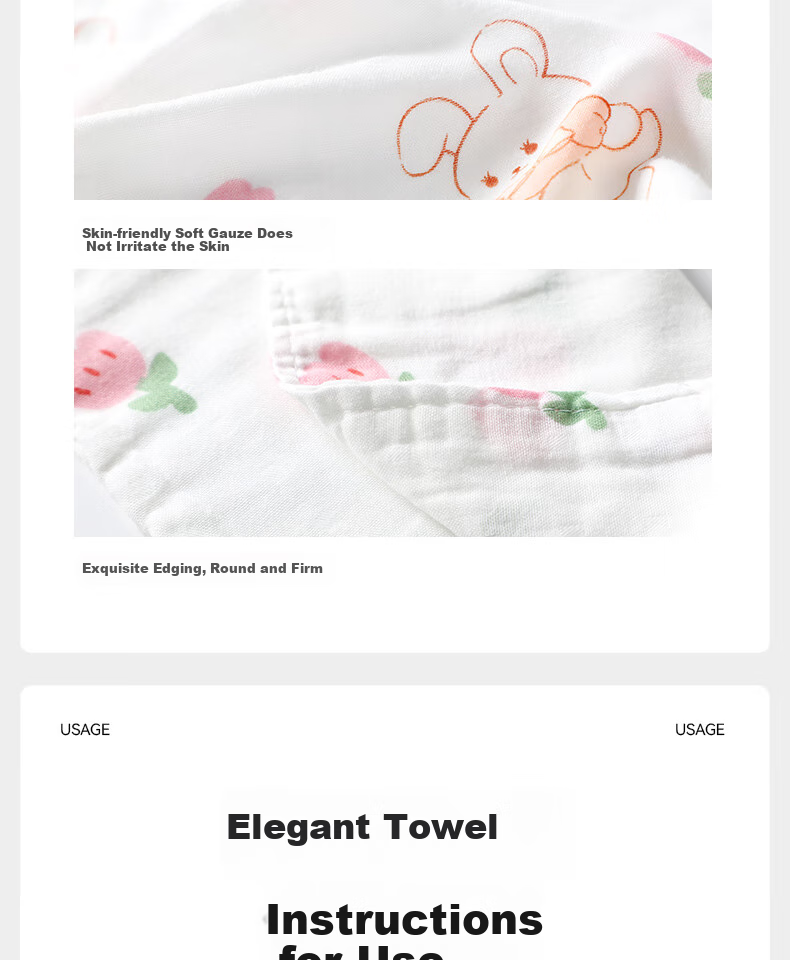 Grace Class A Pure Cotton Towel for Children, Skin-Friendly, Super Absorbent, Animal Print Face Towel, Pack of Four, Sports 15