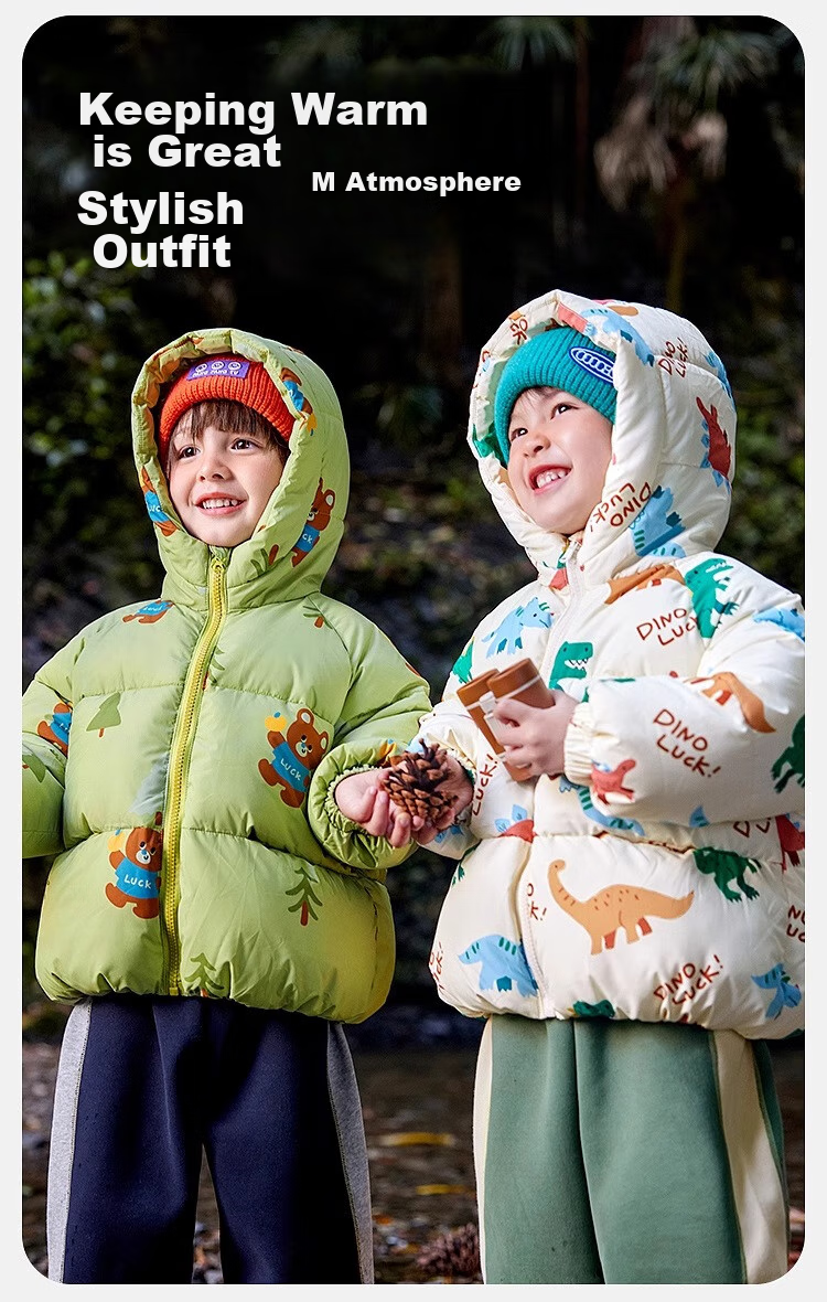 Dudu Kids Boys Thickened Cotton Jacket Baby Winter Coat Children's Cotton-padded Clothes Girls Cotton Coat Toddler Winter Wear Red 90 5