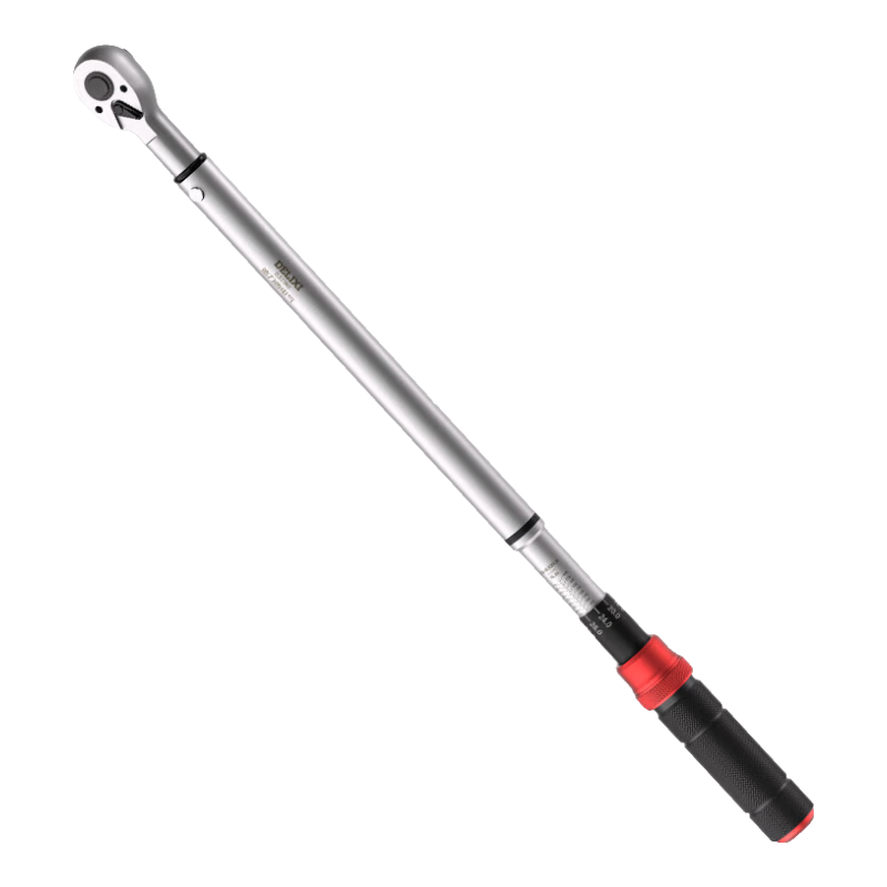 DELIXI ELECTRIC High Precision Preset Torque Wrench Adjustable Automotive Repair Wrench 72-Tooth Large Ratchet 9-Piece Set 40-400Nm