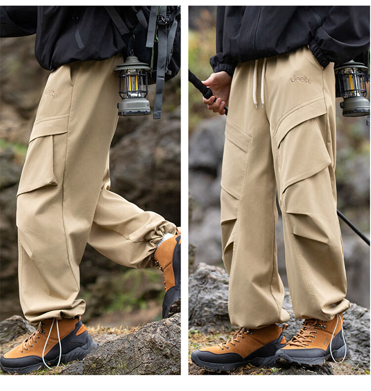 JEEP Men's Casual Pants, Cargo Pants for Spring And Summer, Hiking Trousers, Outdoor Sports Pants for Men, Khaki, Size M 7