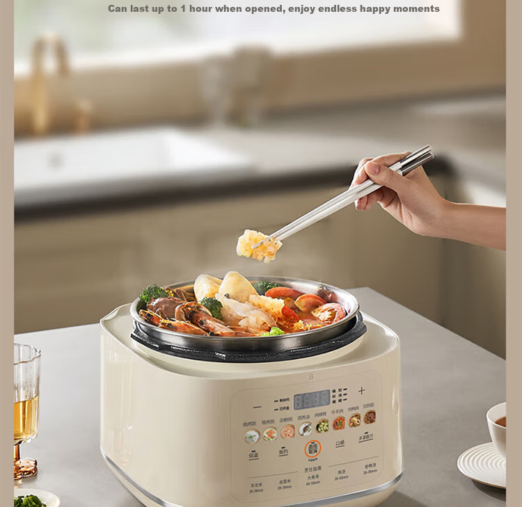 Joyoung Household Dual-Layer Electric Pressure Cooker, Non-Coated Steel Pot Electric Rice Cooker, 1600W Super High Heat Cooking Pot Y-50H310 27