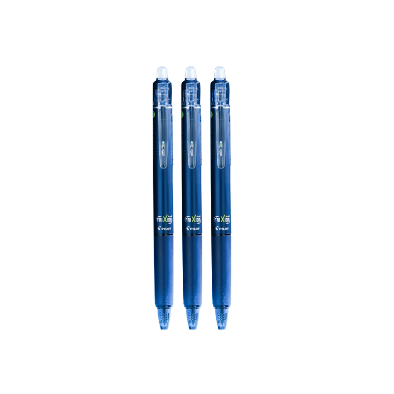 PILOT Retractable Erasable Gel Pen with Bullet Tip, Temperature-Controlled Erasable Ink Pen, Study Stationery Set LFBK-23EF 0.5mm Blue-Black Color, 3-Pack