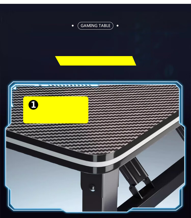 Huakaizhixing Computer Desk, Folding Floor-Standing Computer Table, Gaming Desk, Study Desk, BGZ765 Black, 140*60 13