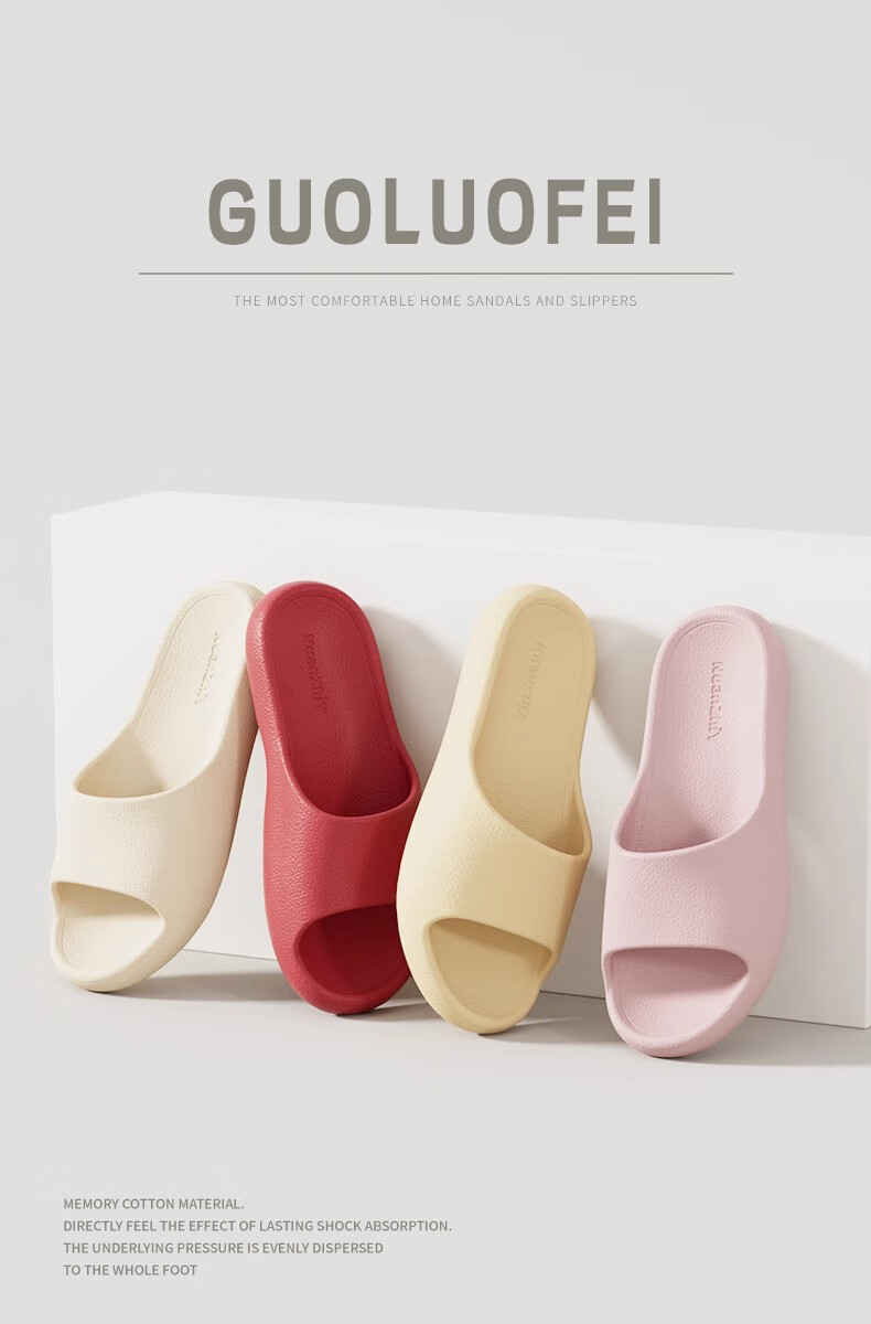 GUOLUOFEI Men's Slippers Summer Indoor Bathroom Non-Slip Shower Sandals for Couples, Pink, Size 36-37 1