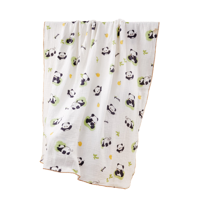 Ankexin Baby 7A Antibacterial Pure Cotton Towel Blanket, Newborn Absorbent Bath Gauze Cover, Cute Panda Design, 100*100cm