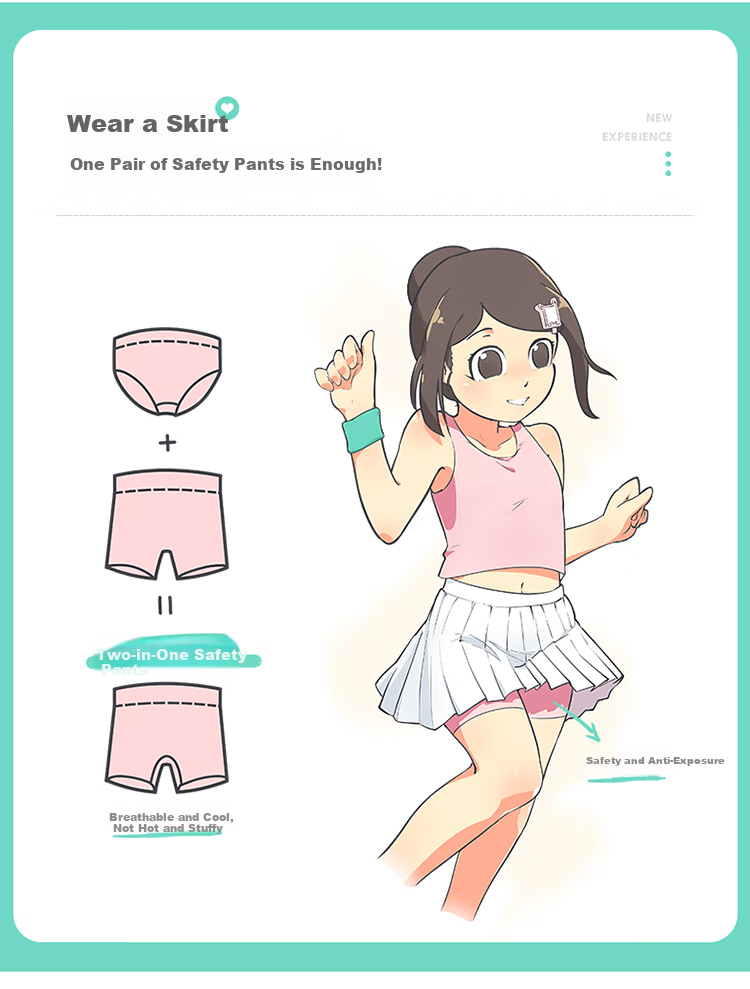 Jiusuiban Children's Safety Shorts, Girls' Spring And Summer 50s Modal High-Elastic Thin Anti-Chafing Boyshort Underwear, Girls' Leggings 4