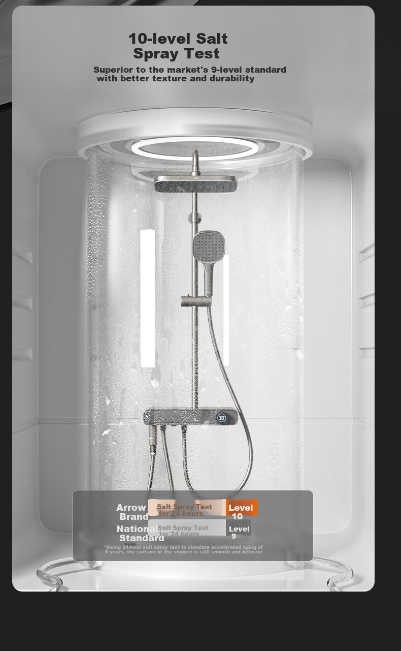 ARROW Shower Head, Gunmetal Gray Digital Display Piano Key Shower Head, Handheld High-Pressure Spray Nozzle 19
