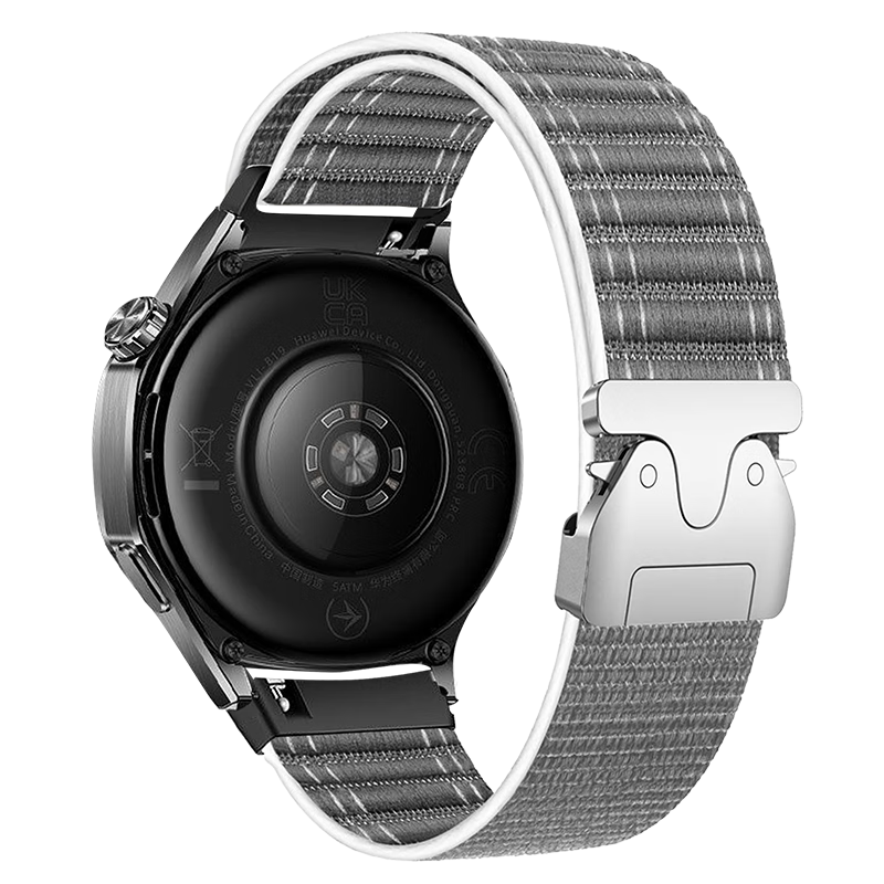Freeson Huawei Watch Strap, GT5 22mm Nylon Band, Buckle-Style, Wear-Resistant And Breathable, Fine Woven, Soft, Gray, Zinc Alloy, Striped, Suitable for GT5 Pro 3