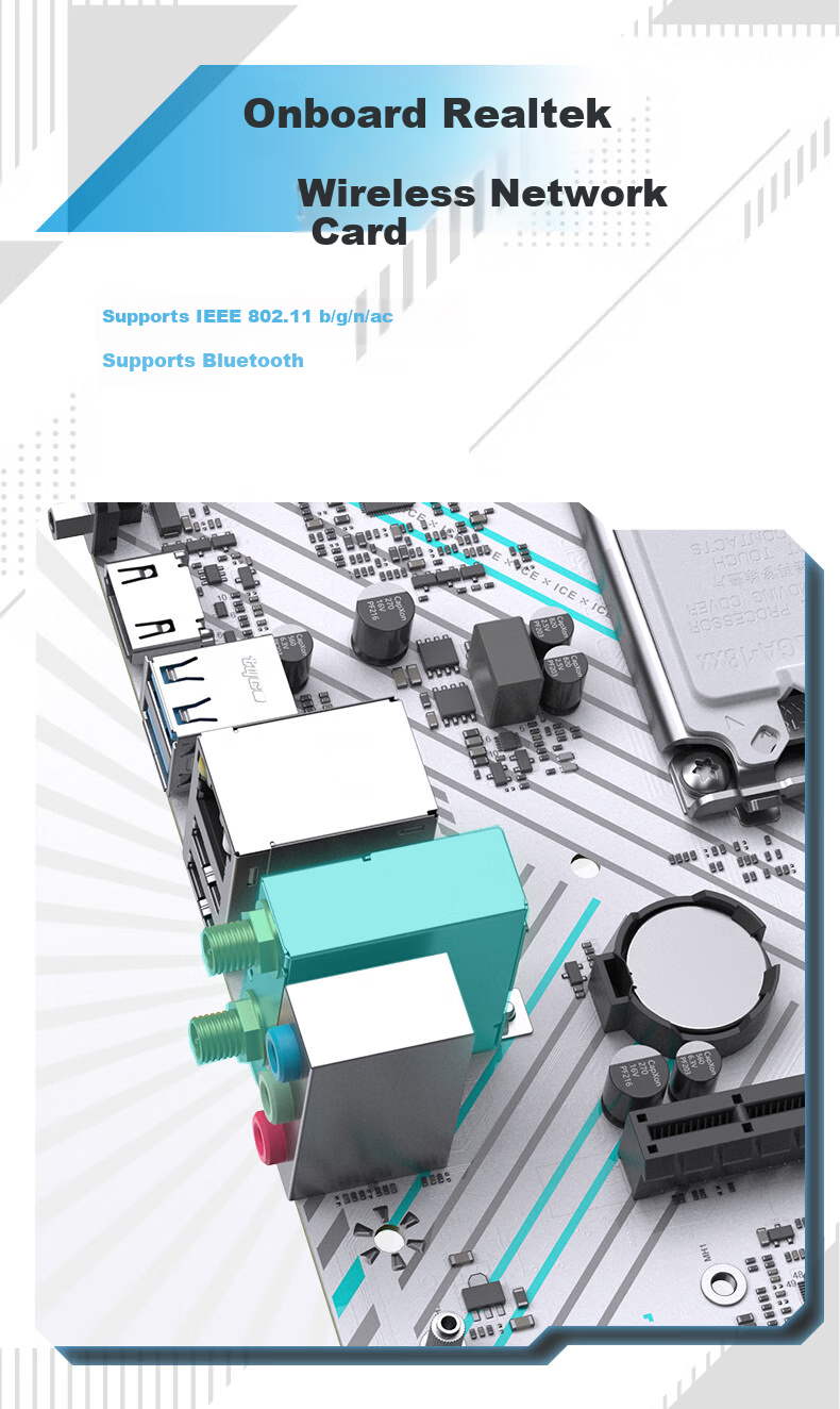 MAXSUN MS-B760M GAMING WIFI ICE Motherboard for Gaming, Supports DDR4 CPU 12490F/13490F (Intel B760/LGA 1700) 3