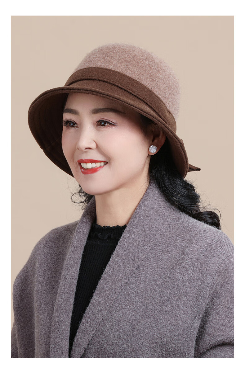 Hengyuanxiang Women's Autumn Winter Warm Elegant Hat for Middle-aged and Elderly, Birthday and New Year Gift for Mom and Elders 4