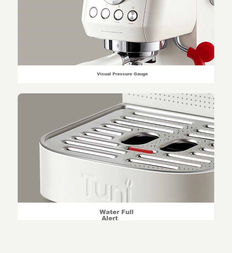Tuni [Consult Customer Service for Surprises] E1 Compact Home Coffee Machine, Italian Espresso, Semi-Automatic Steam Milk Frother And Latte Art Maker, with Dual Heating System 19