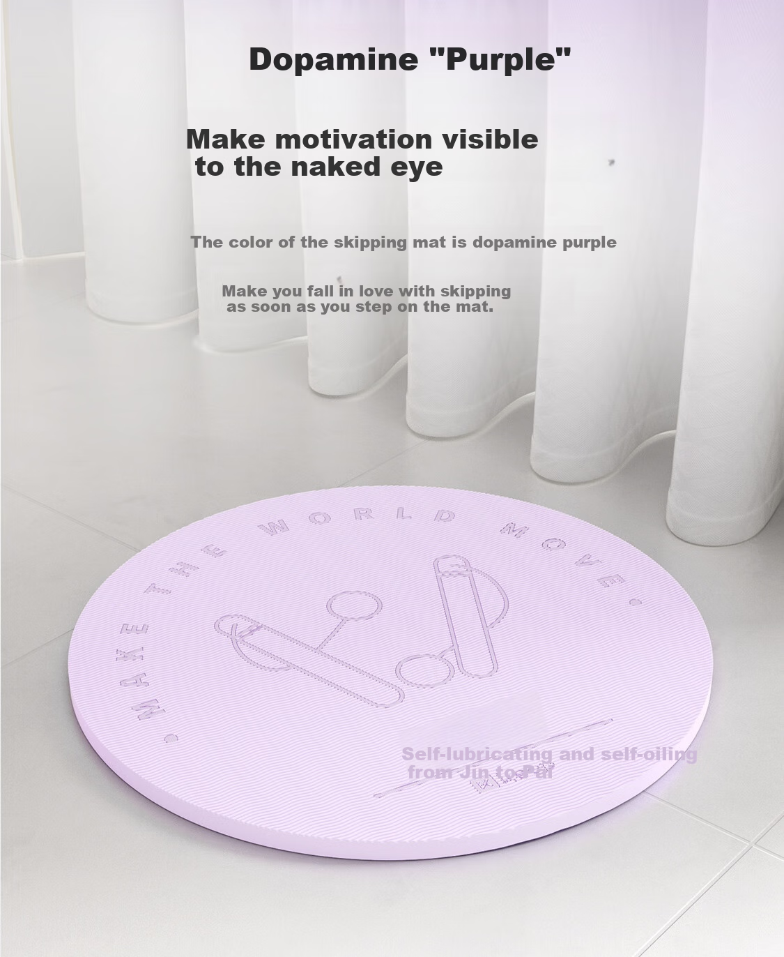 Keep Round Cordless Jump Rope Mat, Soundproof Thickened Shock-Absorbing Indoor Fitness Exercise Non-Slip Floor Mat for Home Use, 10mm 20