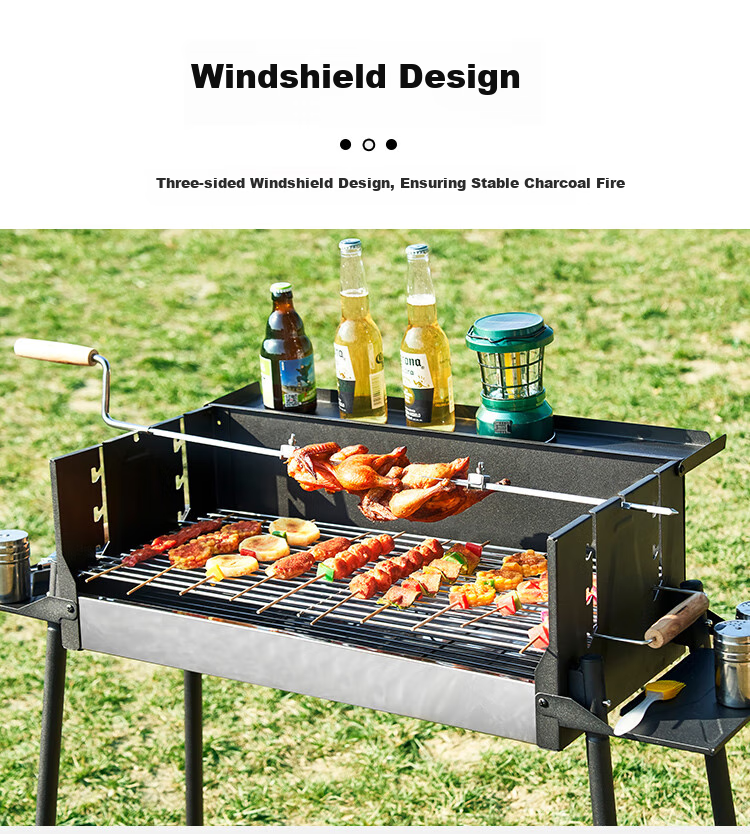 Suncojia Barbecue Grill, Portable Foldable Charcoal Grill for Lamb Legs And Chicken, Charcoal Barbecue Stove 7