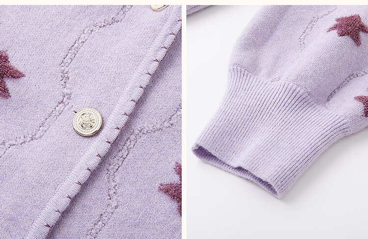 Dme Color Palette Sweater Spring Dreamy V-Neck Contrast Hexagon Star Jacquard Cardigan Slimming Knit Top for Women 3