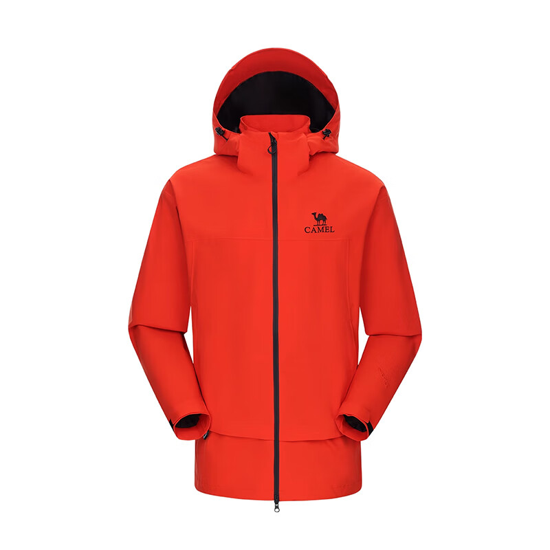 CAMEL Outdoor Jacket, Triple Protection, Men's And Women's Wear, Short Style Coat, Loose-Fitting, Breathable, Windproof, Waterproof, Casual Outerwear, G076XXXL