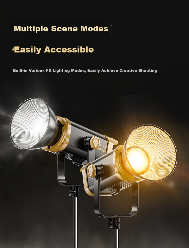 Jimantu Live Streaming Fill Light 300W Professional COB Photography Light, Indoor Studio Shooting Live Stream Room Spherical Light, Deep Mouth Parabolic Softbox, Video Shooting Sunlight Lamp 12