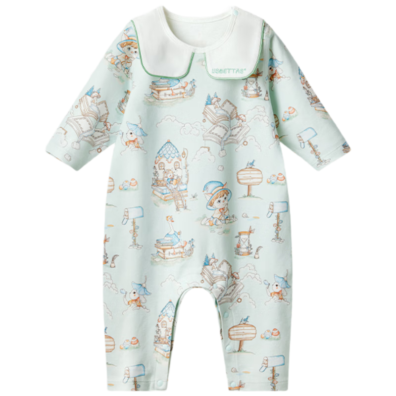 Beitaisi Children's Pajamas, Spring And Autumn Style, Trendy New Design, Boys And Girls One-Piece Sleepwear, Baby Pure Cotton Home Wear Set