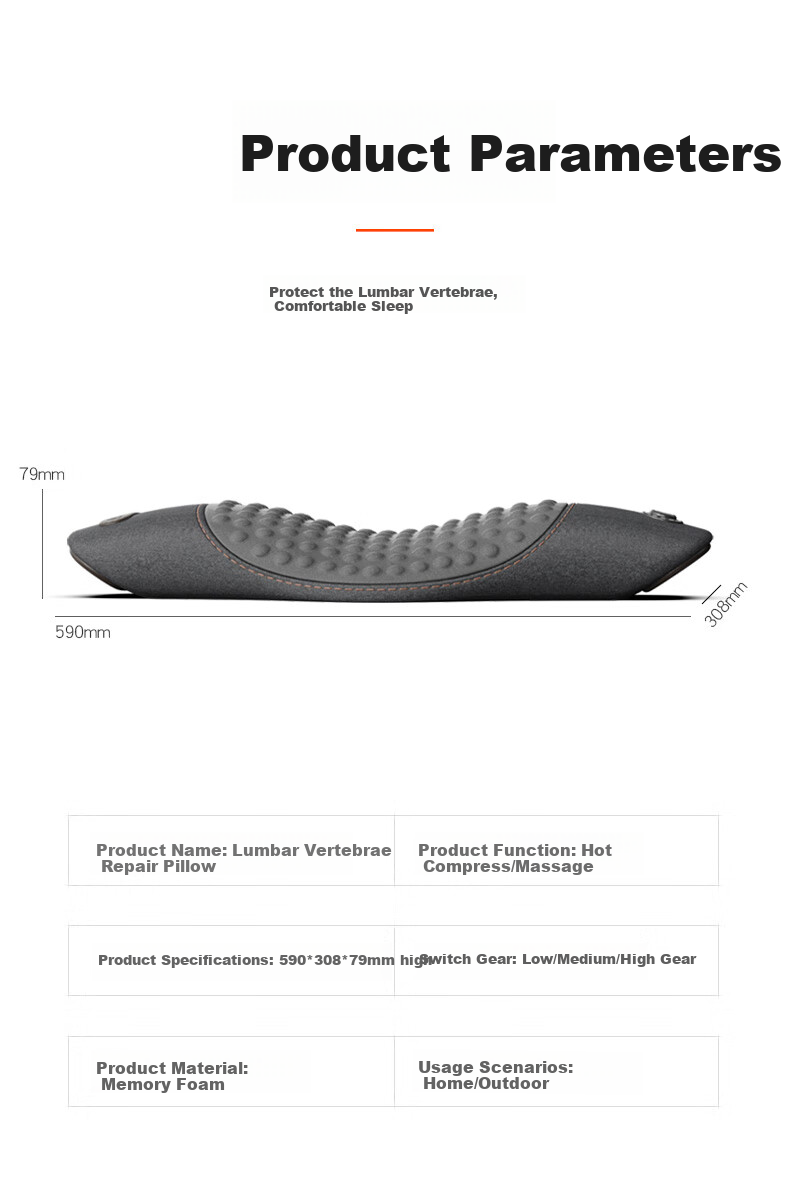 Mixiaoshu Lumbar Pillow for Sleeping, Specialized for Herniated Discs, Back Support Cushion for Bed, Lumbar Spine Hot Compress Massage Waist Pad 11