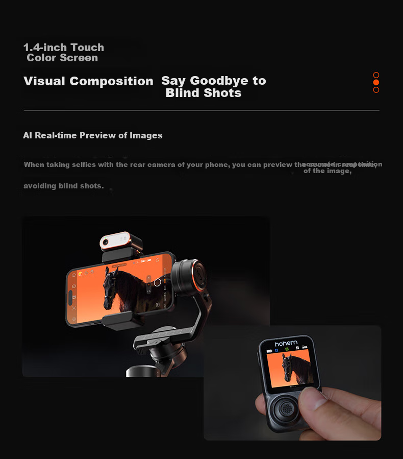 Hohem [Professional Grade | 9th Generation Stabilization] M7 Smartphone Stabilizer, Intelligent AI Precise Tracking, 360° Follow-Up, Orthogonal Three-Axis Anti-Shake Gimbal, Selfie Stick, Live Streaming And Vlog Tool 11