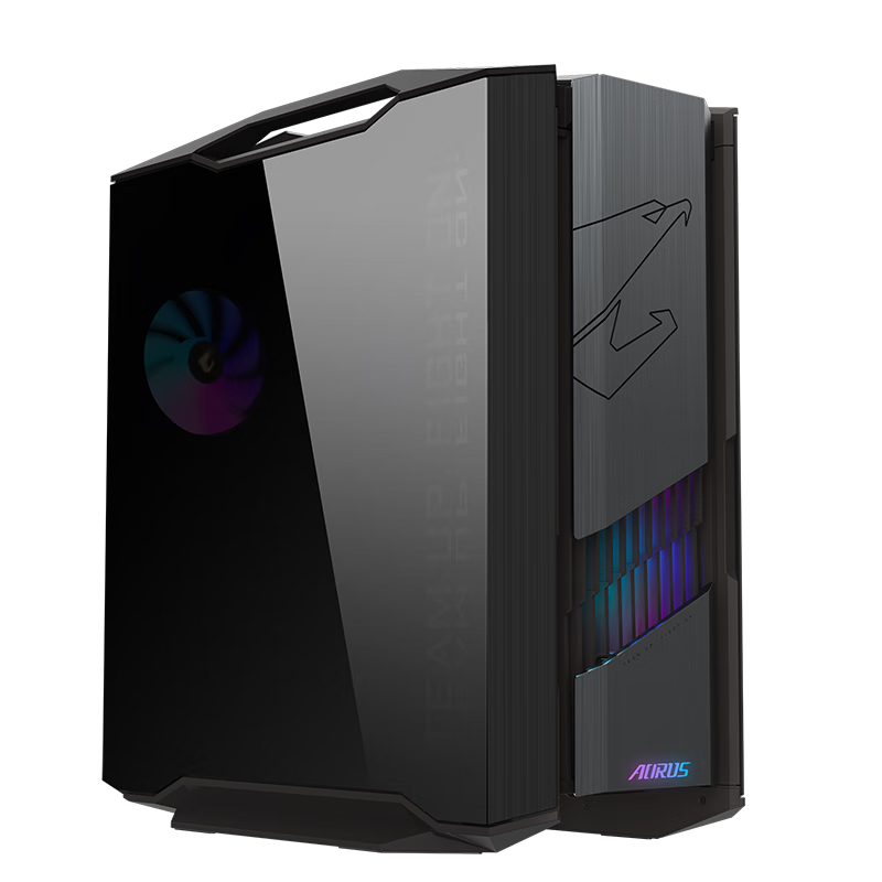 GIGABYTE Mechanical Carving AC601G Hidden Cable Management Dual-Sided Tempered Glass Side Panel Compatible with Water-Cooled Graphics Cards Vertical Installation/420mm Water Cooling Position/Pre-Installed 4 Fans/Most Compatible E-ATX