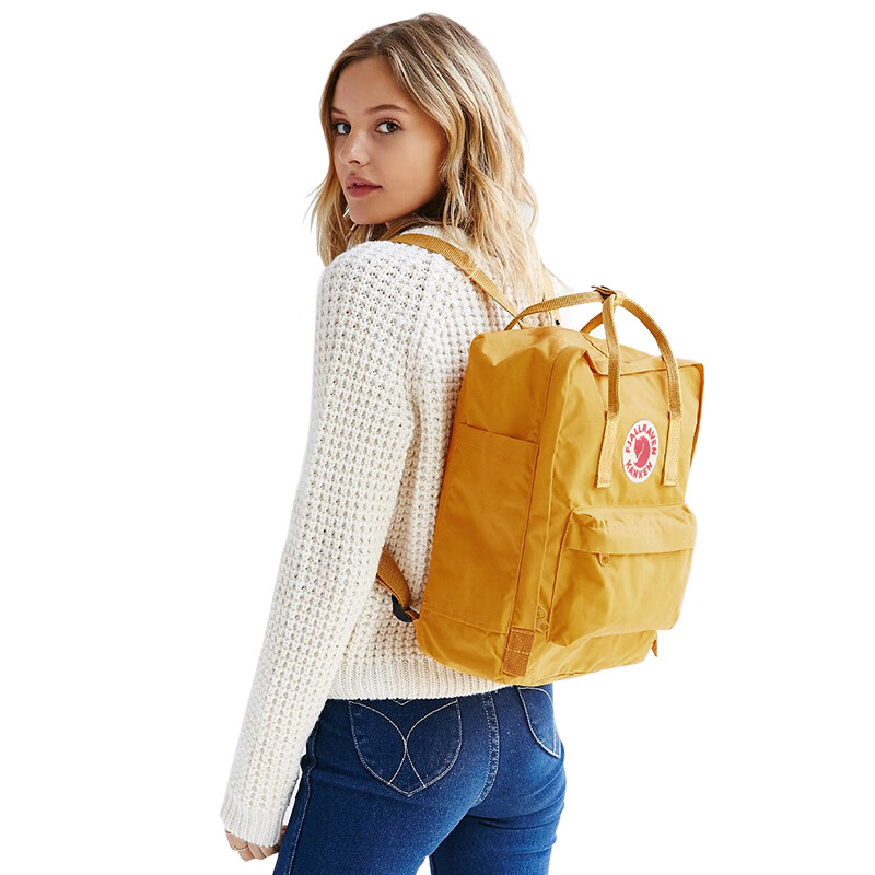 FJALLRAVEN Backpack Women Large Capacity Men School Bag High School Student 23510-160 Ochre 16L