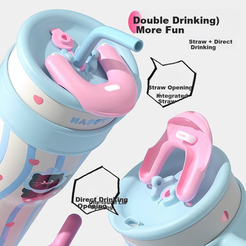 Mixiaoshu Straw Insulated Cup for Pregnant Women, Elderly, Ladies, And Those in Bed, 316 Stainless Steel Anti-Choking Nursing Water Cup