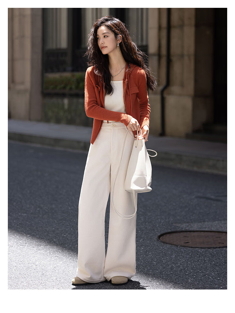 Dme [Hooded Zip-Up Knit Top], Spring And Autumn, Button-Up Collar Design, Long-Sleeve Knit Sweater for Wome 8