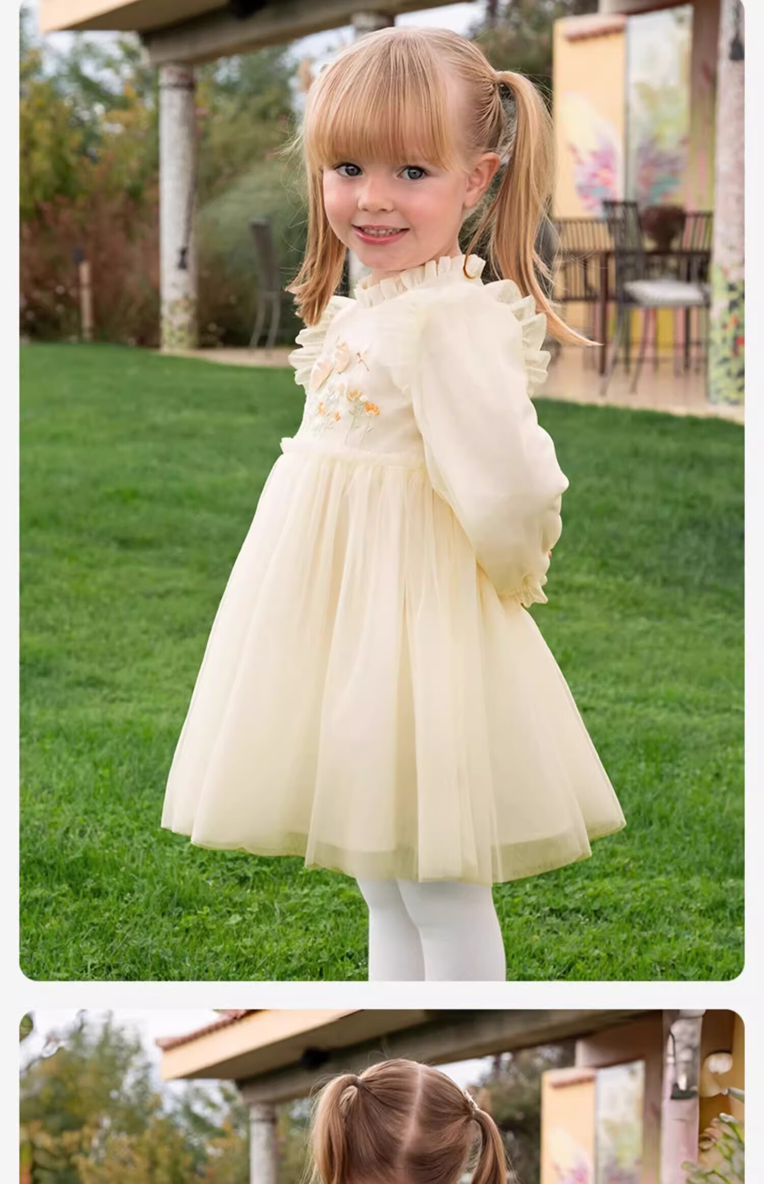 DAVE & BELLA Children's Dress, Spring Girls' Tulle Princess Dress, Baby's First Birthday Party Dress 14