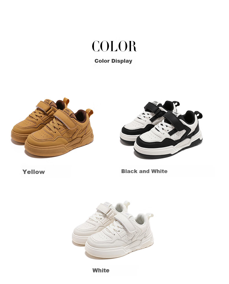 ABC KIDS Children's Canvas Shoes, Autumn Fashion Boys' Velcro Versatile White Sneakers, Girls' Lightweight Casual Shoes, Black And White, Size 32 1