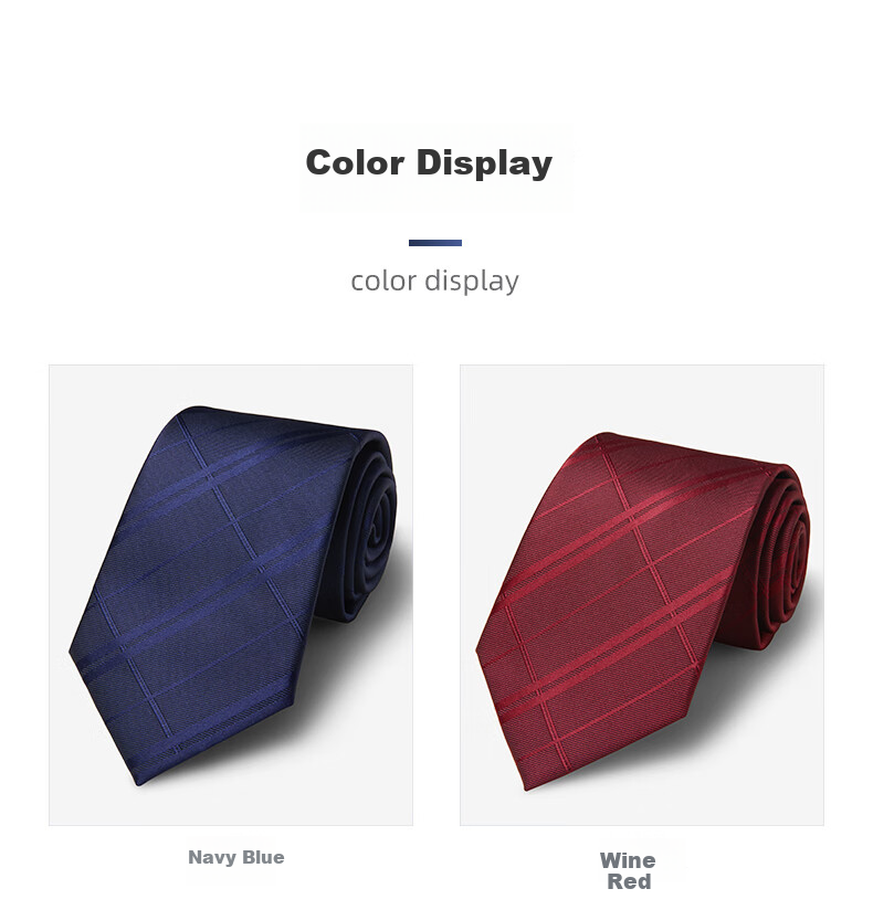 Luomeng Men's Business Formal Tie, Hand-Tied 8CM Work Wedding Necktie, Gift Box Packaging, Navy Blue, 145*8cm 2