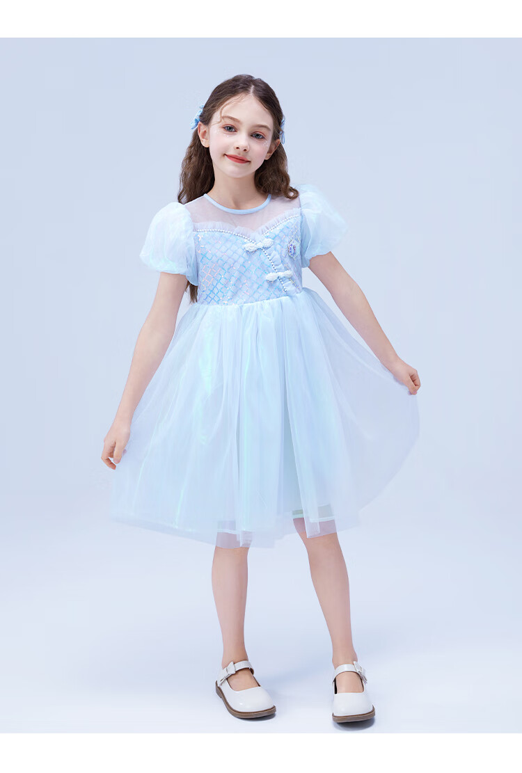 Disney Summer Princess Dress Girls Festival Gift Chinese Style Pink New Chinese Dress Size 120 6