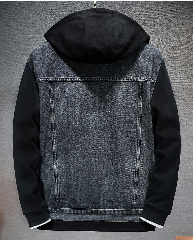 Zengzhi Men's Denim Jacket, 2026 Spring And Autumn New Style, Loose Casual Jacket, Faux Two-Piece Hooded Top for Me 4