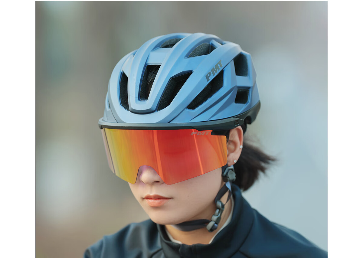 PMT Bicycle Magnetic Sunglasses Cycling Helmet Mountain Road Bike Unisex Safety Helmet Meedo 3.0 White L 26