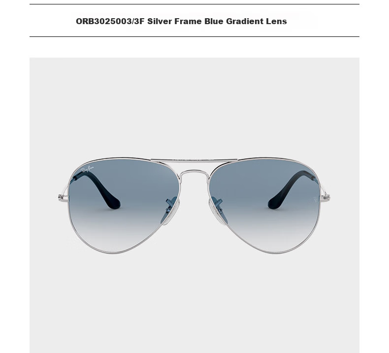 RayBan Men's And Women's Aviator Series Sunglasses, Retro Gradient Color, Fashionable High-End Look, 0RB3025, Gift 3