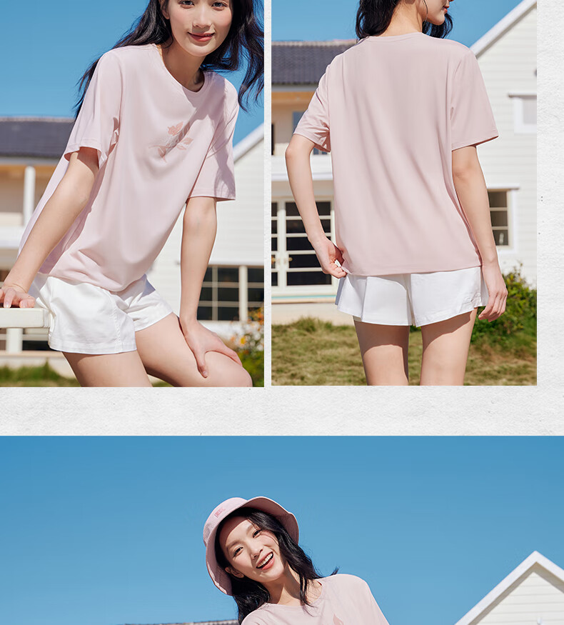 361° Women's Short Sleeve Spring Summer New Sports T-Shirt Quick-Dry Loose Casual Running Top 662624113-1 20