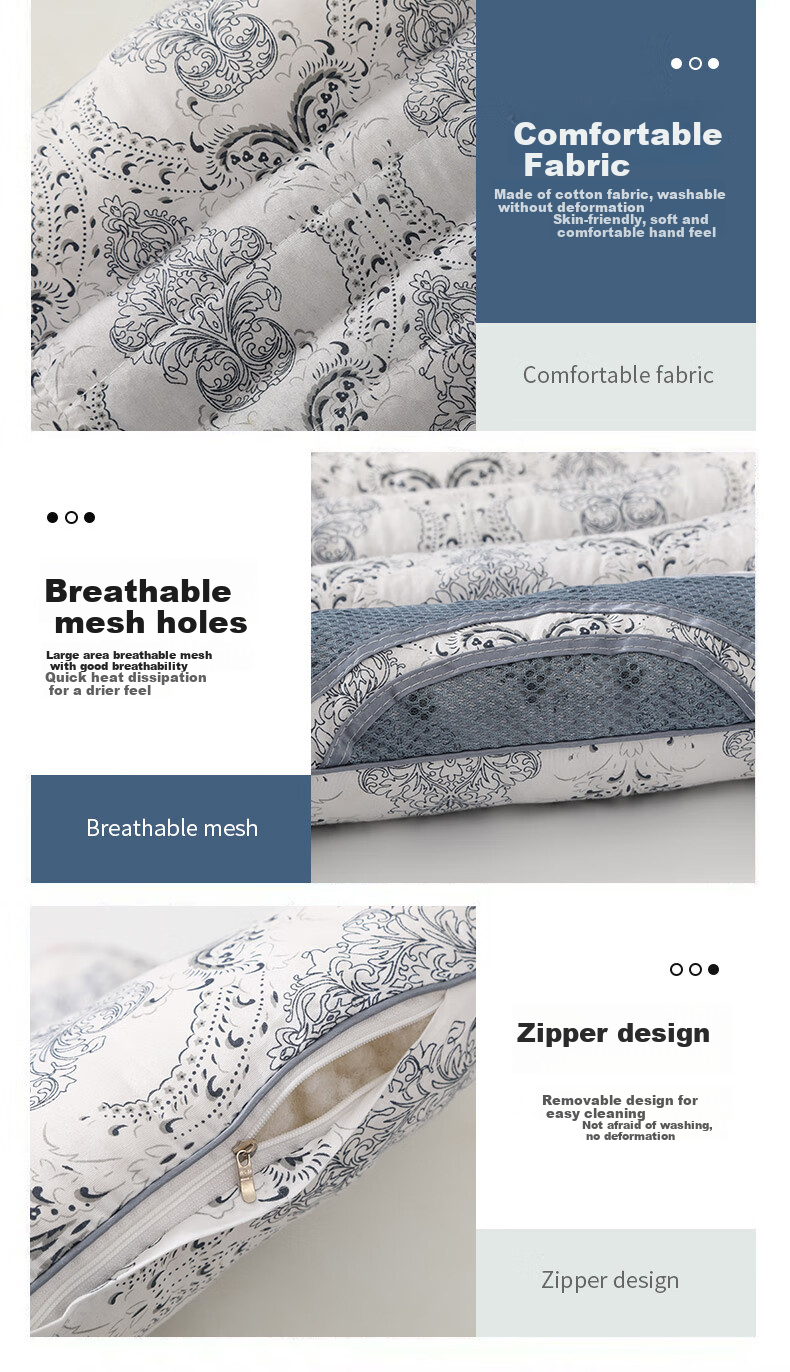Jinhao Dual-Use Buckwheat Pillow Core Neck Support Pillow Ultra-Fine Fiber Pillow 45*70cm 850g 5