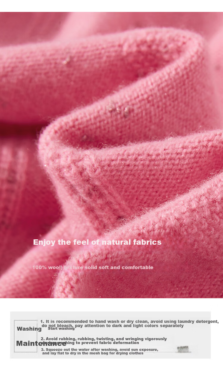 Jinju Thickened 100% Wool Autumn And Winter New High-Neck Drop-Shoulder Cable Knit Sweater Pure Wool Pullover for Women, Camel Color One Size Fits All 4