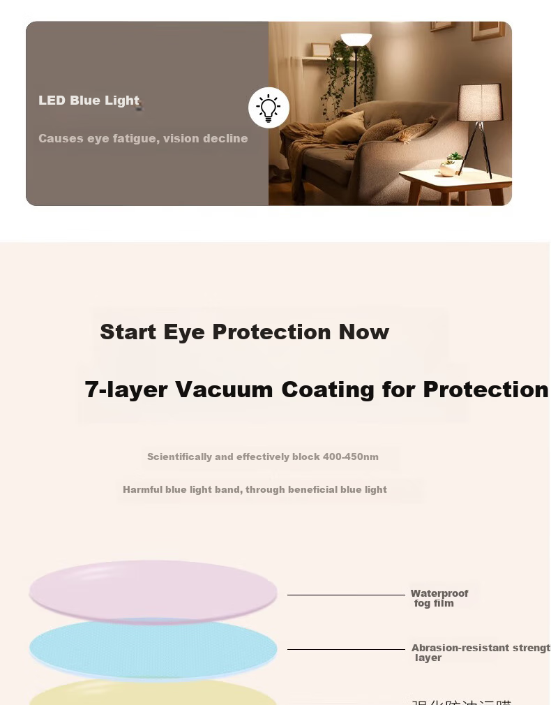 Cuntiandaofu Blue Light Blocking Glasses, Non-Prescription Glasses, Anti-Radiation Glasses, Ultra-Light Retro Square Frame High-End Glasses, Wood Grain Gold Frame 6