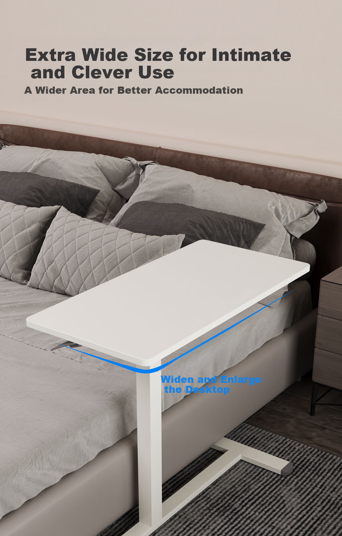 JOYSEEKER Mobile Lifting Bedside Table, Home Office Side Table, Laptop Desk, Bedroom Lazy Table, Study Desk 1