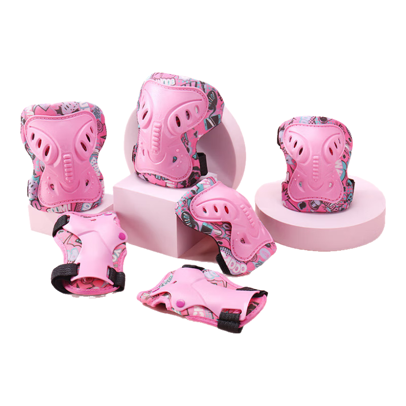 Tongbu Protective Gear Set for Roller Skating, Children's Inline Skates, Skateboard, Balance Bike, Scooter, Bicycle Protective Gear Pink Versio