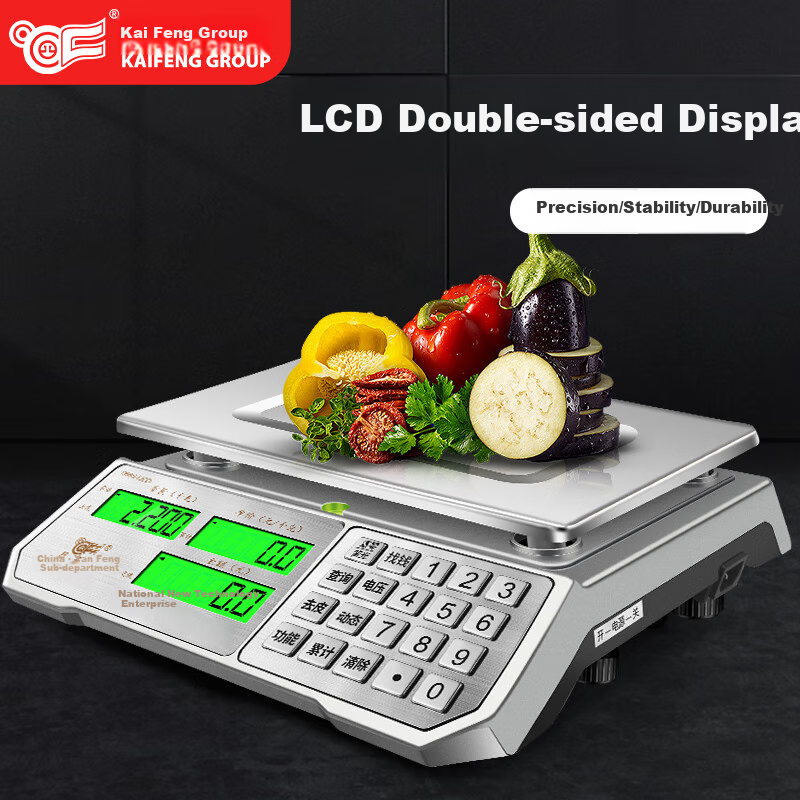 Kaifeng Electronic Scale, Commercial Small Pricing Platform Scale, 30kg High-Precision Weighing Scale, for Market Vendors And Street Vendors to Calculate Weights