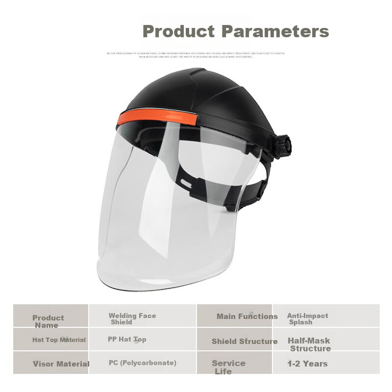 Minggu Protective Welding Face Shield Head-Mounted Anti-Burn Face Mask Yellow Top Aluminum Edge Protective Mask 10