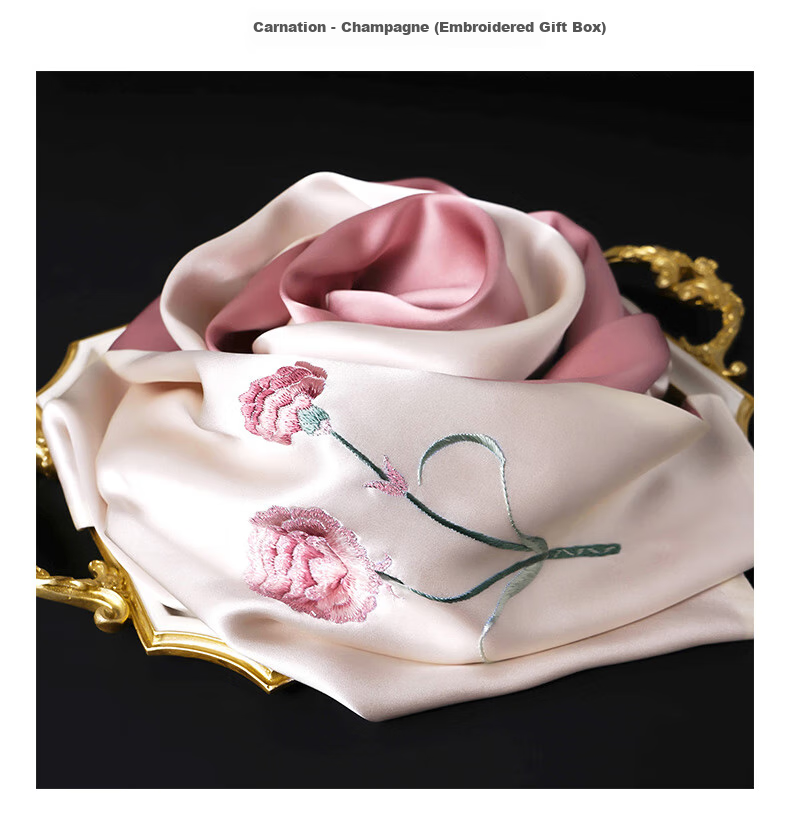 Hangsifu Silk Mulberry Silk Suzhou Embroidery Scarf, Flower Pattern Gift Box, Shawl, Outer Wear, Birthday Gift for Mom, High-End Mid-Autumn Festival Present 19