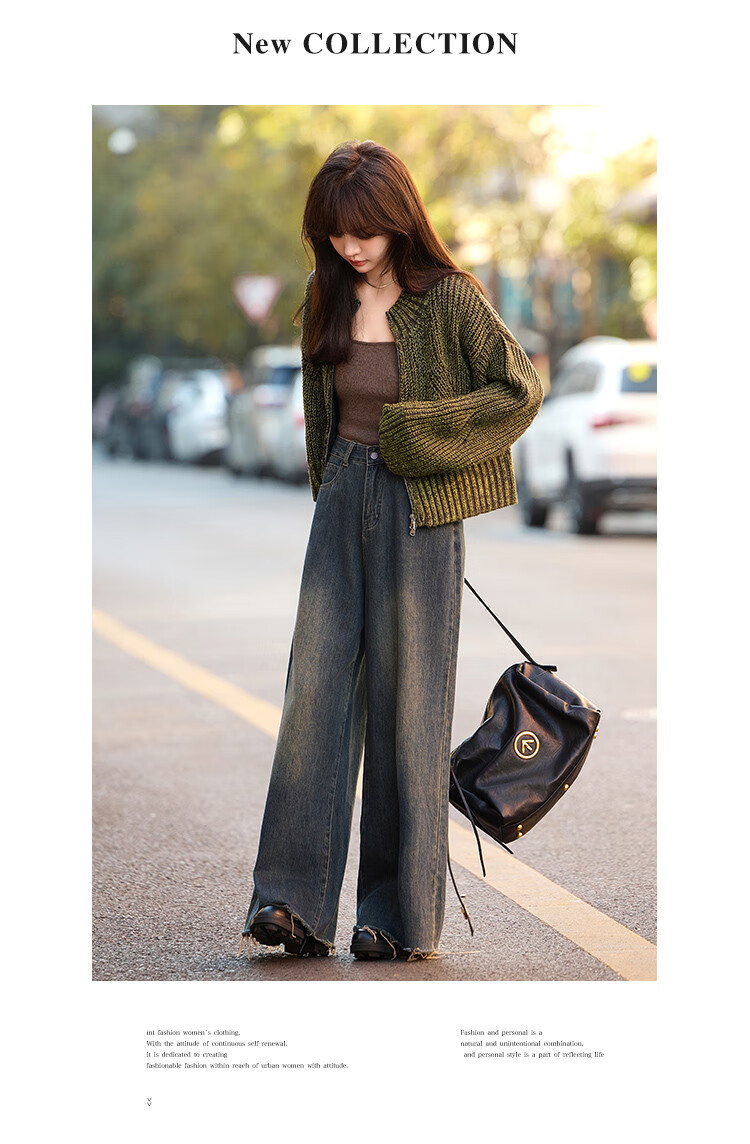 Mt [Shengbai] Winter Heavyweight Design, Chunky Knit Cardigan Short Jacket for Niche Desig 4