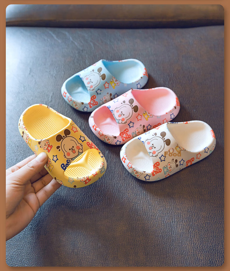 BOBDOG Children's Slippers for Boys And Girls, Soft-Soled Non-Slip Home Cartoon Sandals for Toddlers, Yellow, Size 220 4