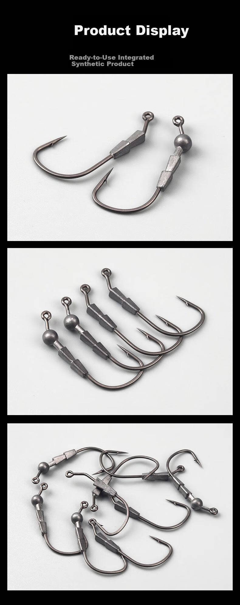 Guowangliya Micro Lead Hook, Fire Basting Tomidostu Hook, Reinforced Small Weight Invisible Worm Hook, Black Pit Insert Lead Hook 7
