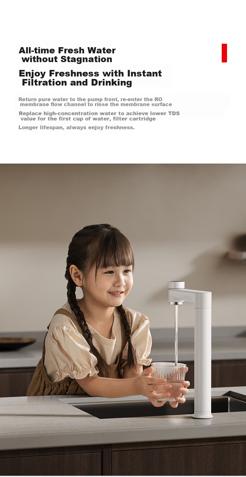 TOSHIBA [Da Bai Li 1000G Integrated Hot Water Purifier], Household Kitchen Under-Sink Water Purifier with Heating Function, All-In Machine, Thick Film Rapid Heating, UV Sterilization Certified for Mothers And Babies, No Scale Inhibitor 8
