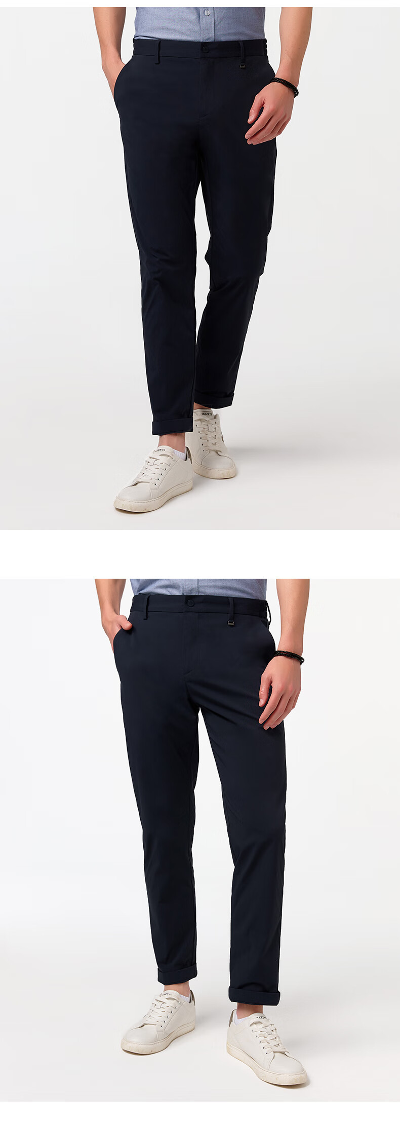HAZZYS Men's Clothing, Solid Color Commuter Casual Pants ATDZP0CAX94, Black BK, Size 33 (175/80A) 3