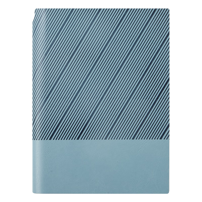 Jinyi Twill Notebook with Sprayed Edge, Thickened Leather Cover, Soft Leather Bookmark, Exquisite New Simple Artistic Journal, Large Size B5 Twill Sprayed Edge - Smog Blue (180 Sheets)